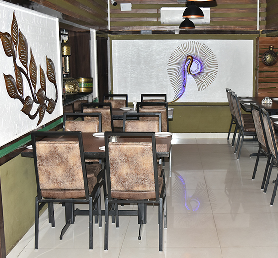 Interior view of Eaters Stop restaurant in Visakhapatnam​