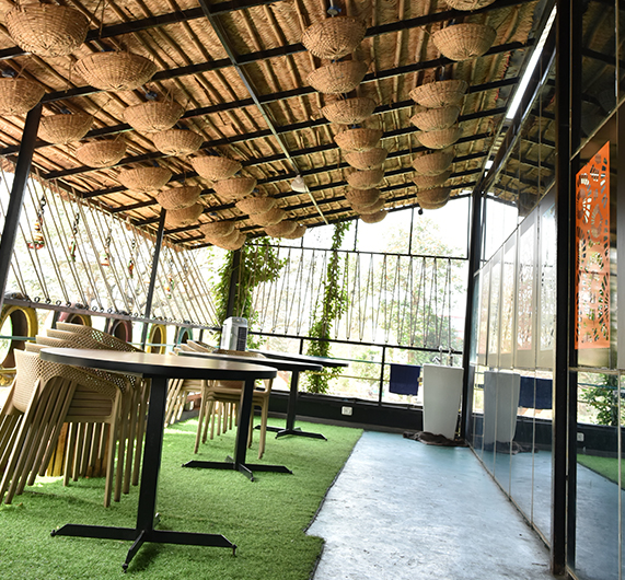 Interior view of Eaters Stop restaurant in Visakhapatnam​