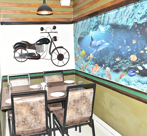 Interior view of Eaters Stop restaurant in Visakhapatnam​